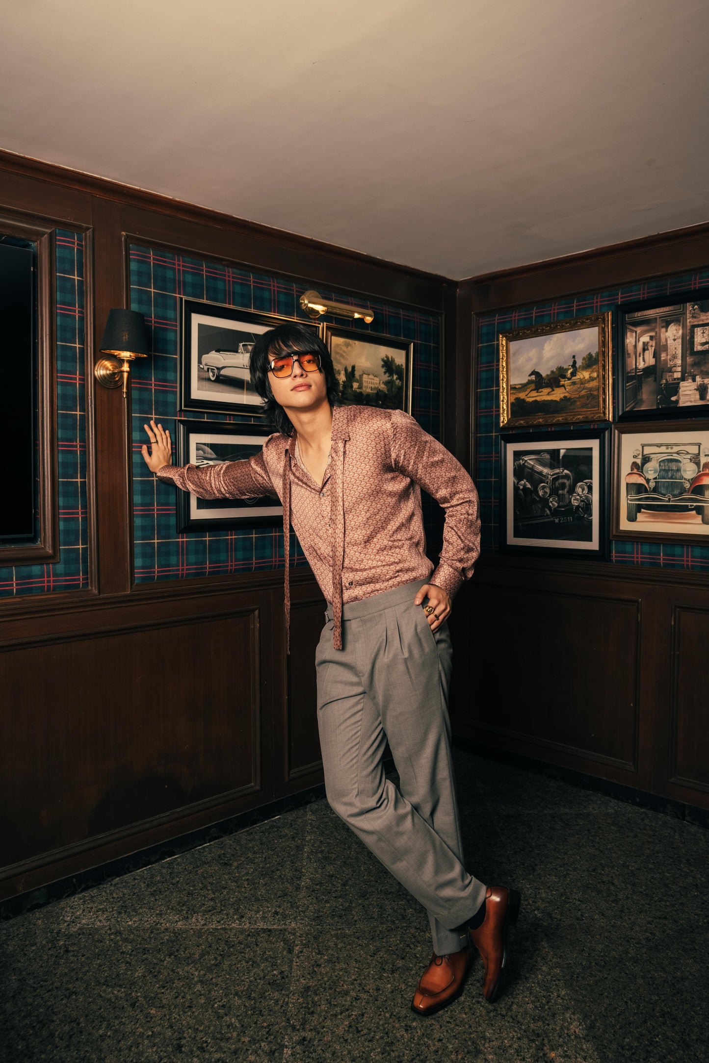 Terra Sienna Weave Men's Printed Shirt | Men’s Printed Designer Shirt