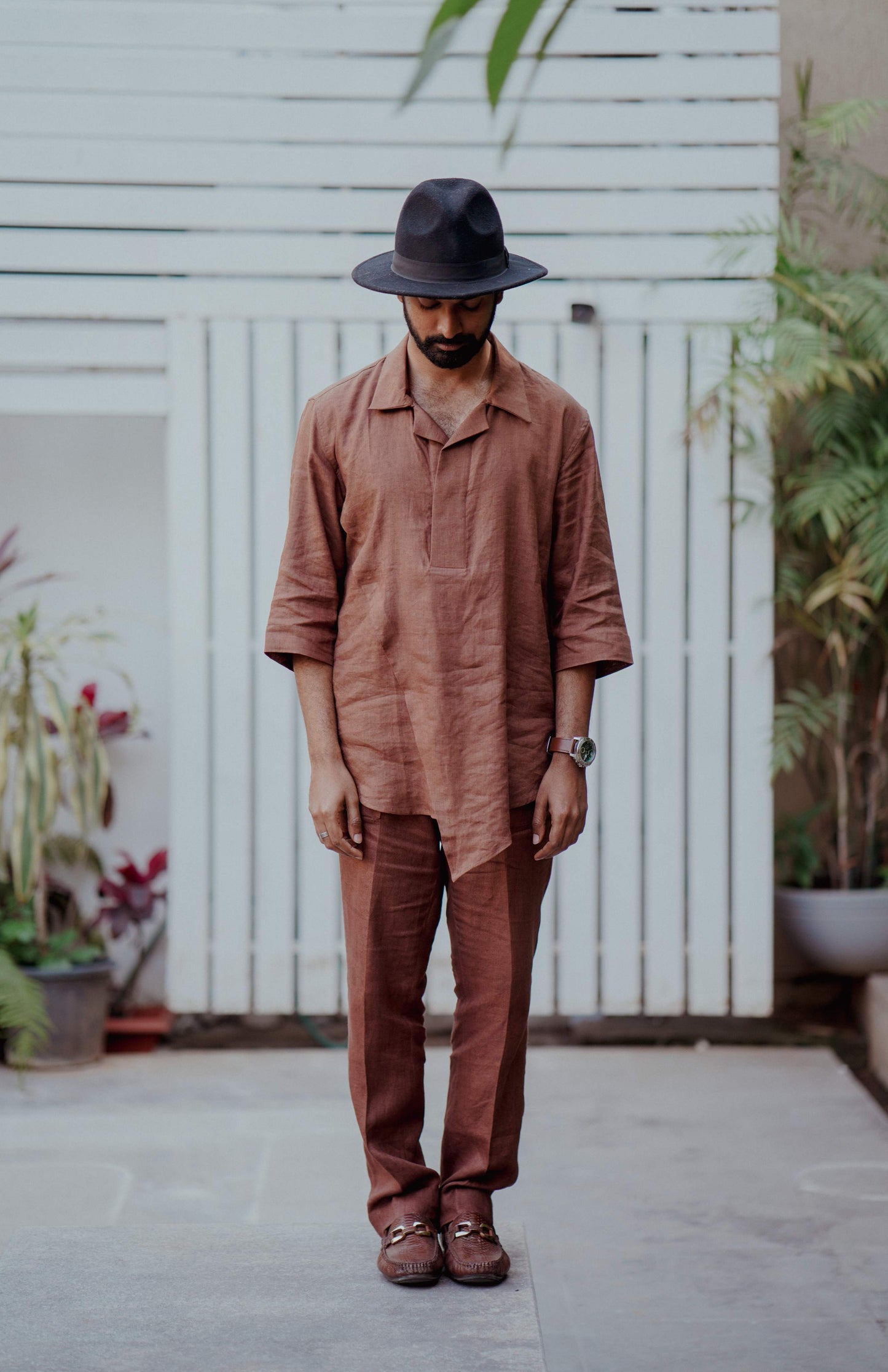 HOS Linen Co-ords Umber Brown Set