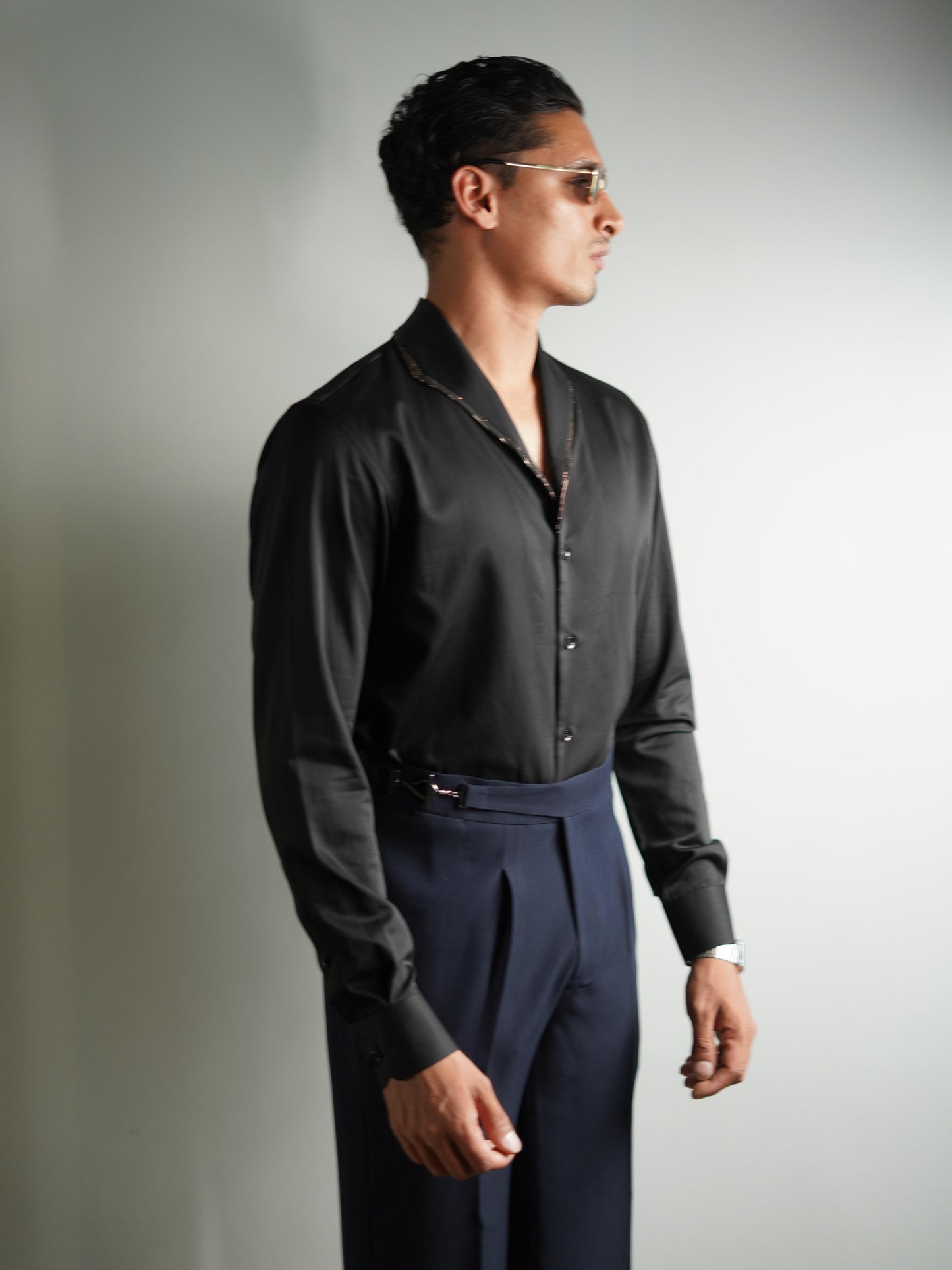 Valente Men's Shirt | Classic Black Shirt For Men