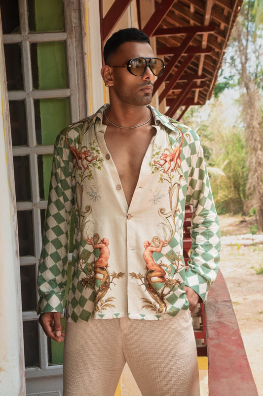 Palácio de Sintra Printed Shirt | Men's Designer Printed Linen Shirt