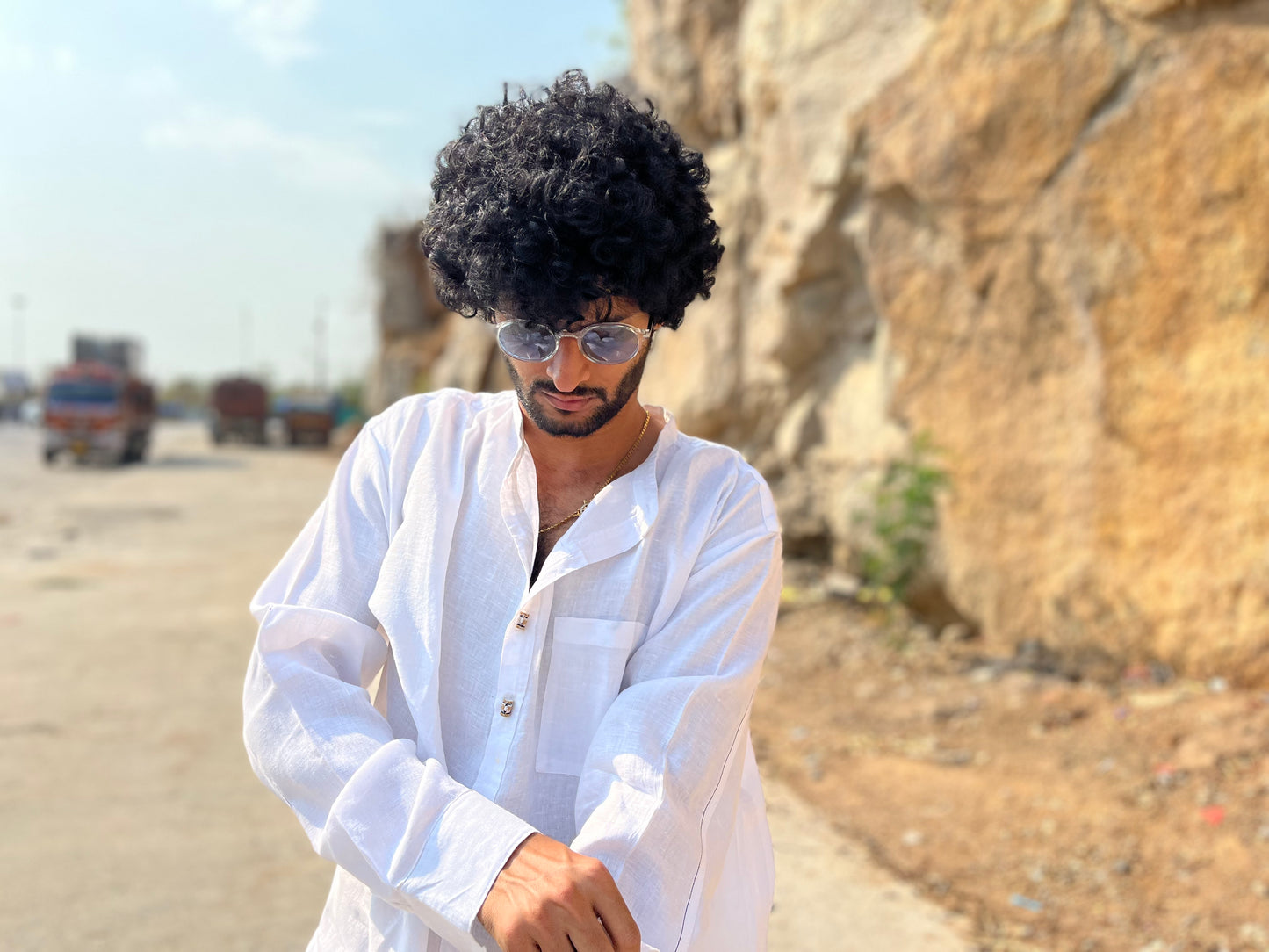 HOS Kurta White Linen Shirt