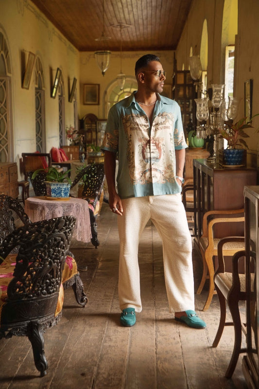 Rota Lusitana | Men's Designer Printed Linen Shirt