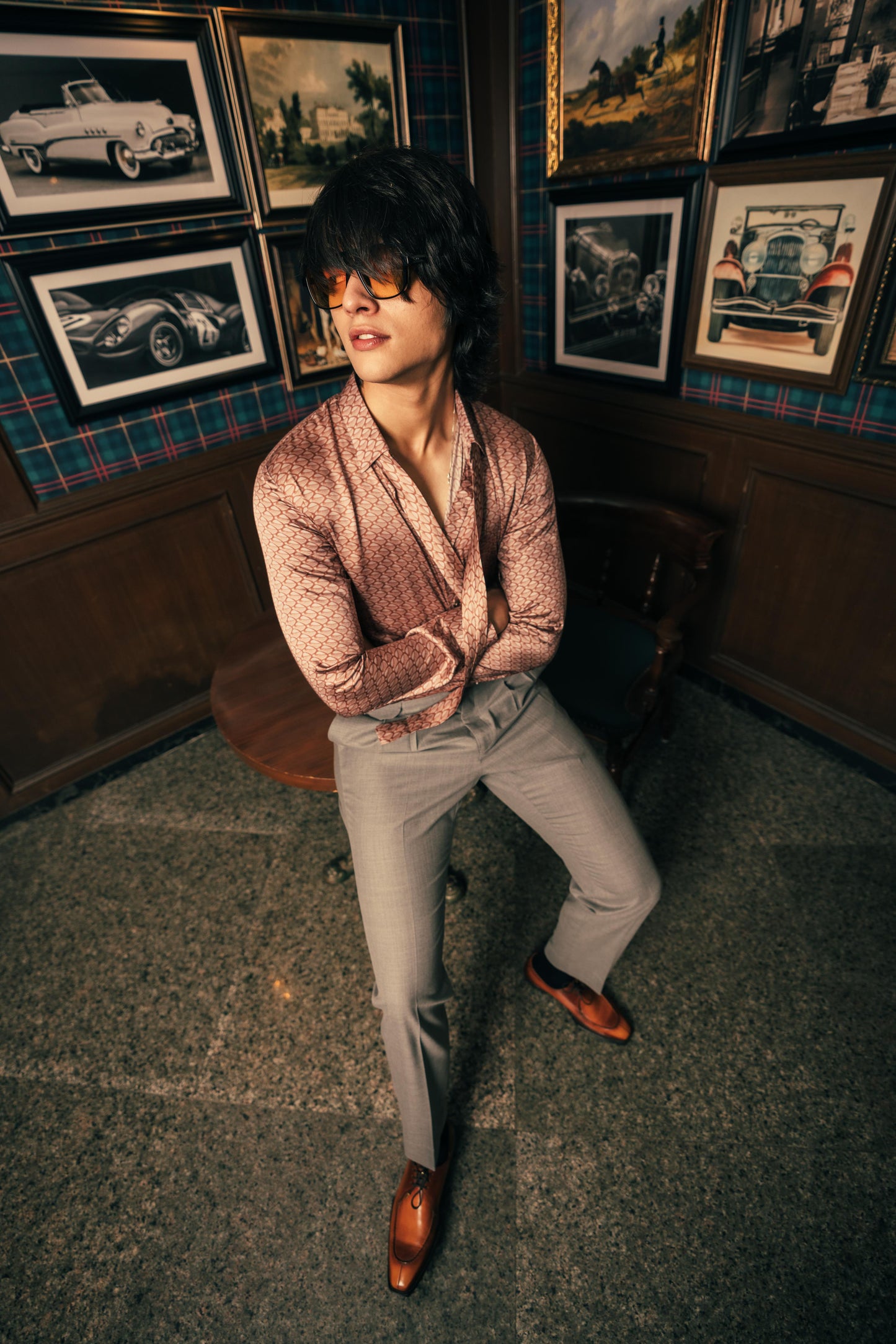 Terra Sienna Weave Men's Printed Shirt | Men’s Printed Designer Shirt