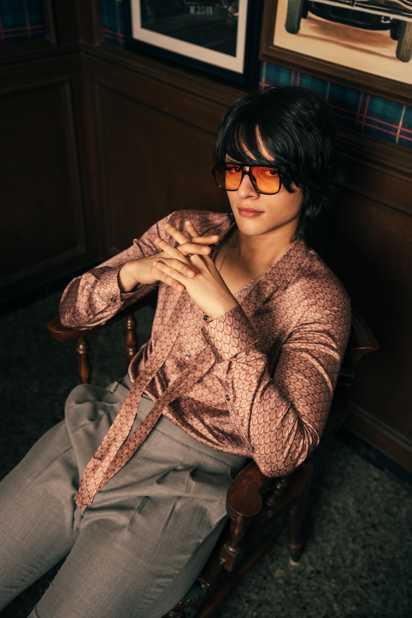 Terra Sienna Weave Men's Printed Shirt | Men’s Printed Designer Shirt