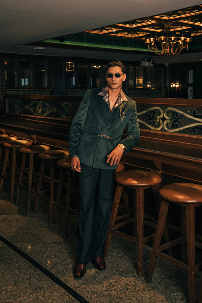 The Emerald Baron Jacket | Green Velvet Men's Cocktail Jacket