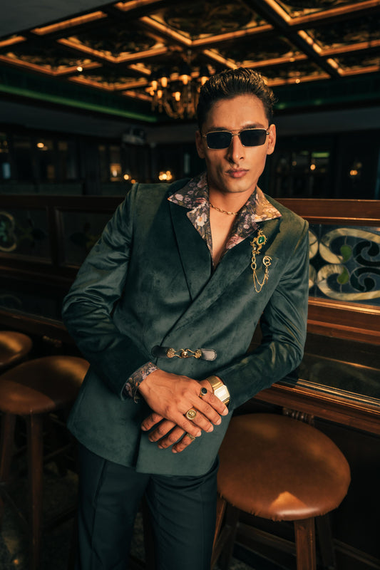 The Emerald Baron Jacket | Green Velvet Men's Cocktail Jacket