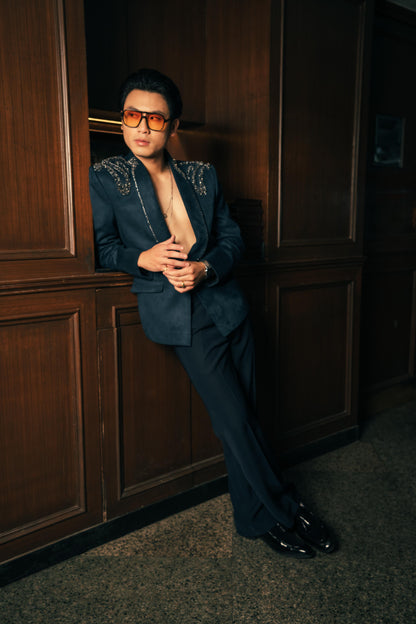 Marino Blue Jacket | Men's Blue Cocktail Jacket