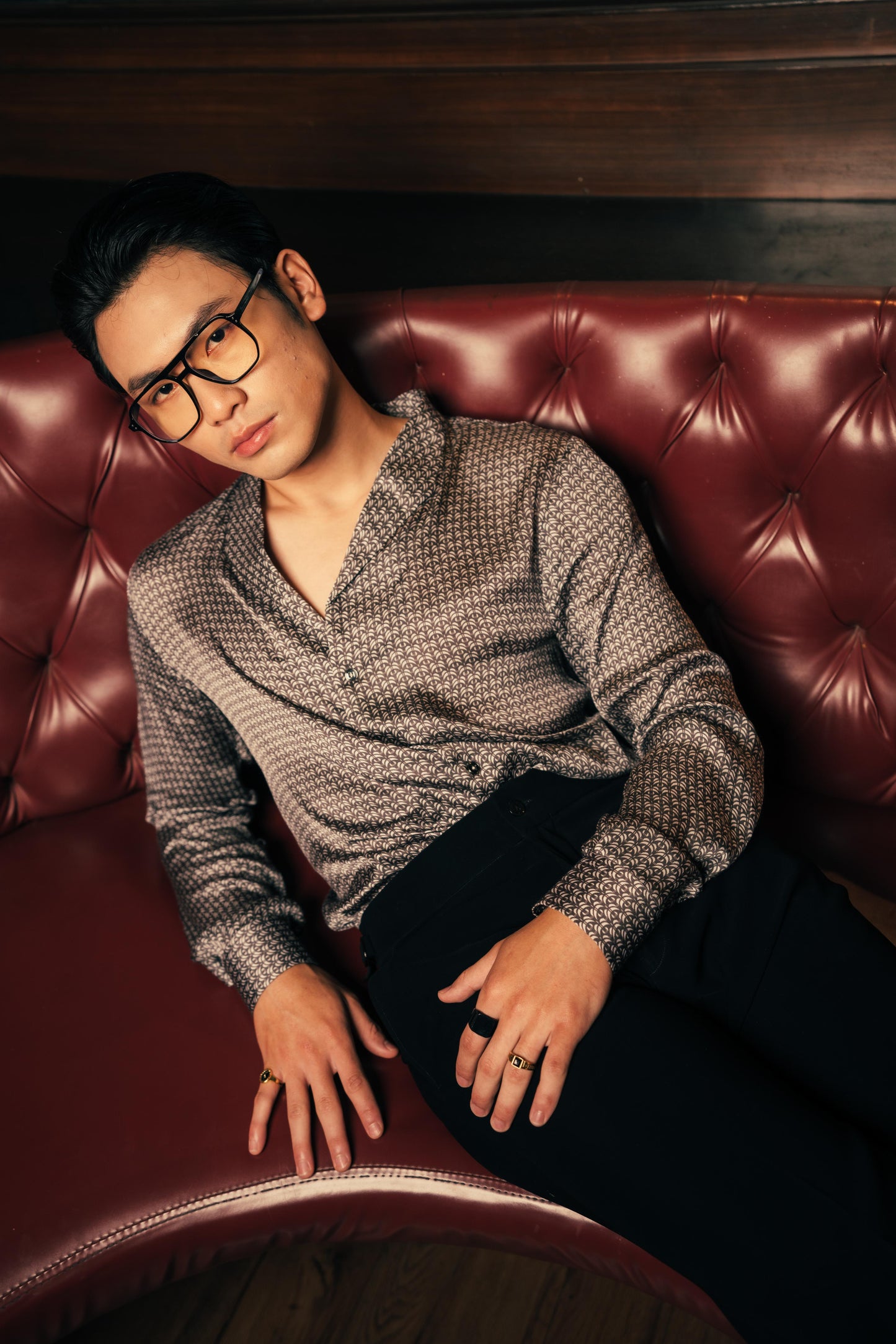 Orbis Michael Noir Men's Printed Shirt | Designer Black Printed Men's Shirt