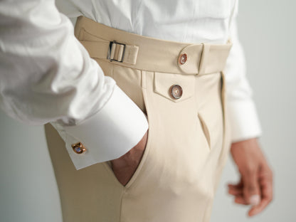 Beige Men's Gurkha Trousers