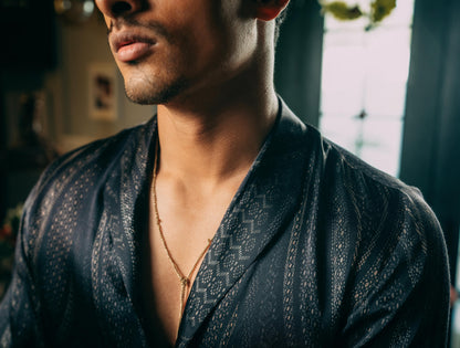 Nightfall Montana Bleu Men's Printed Shirt | Designer Printed Men's Shirt