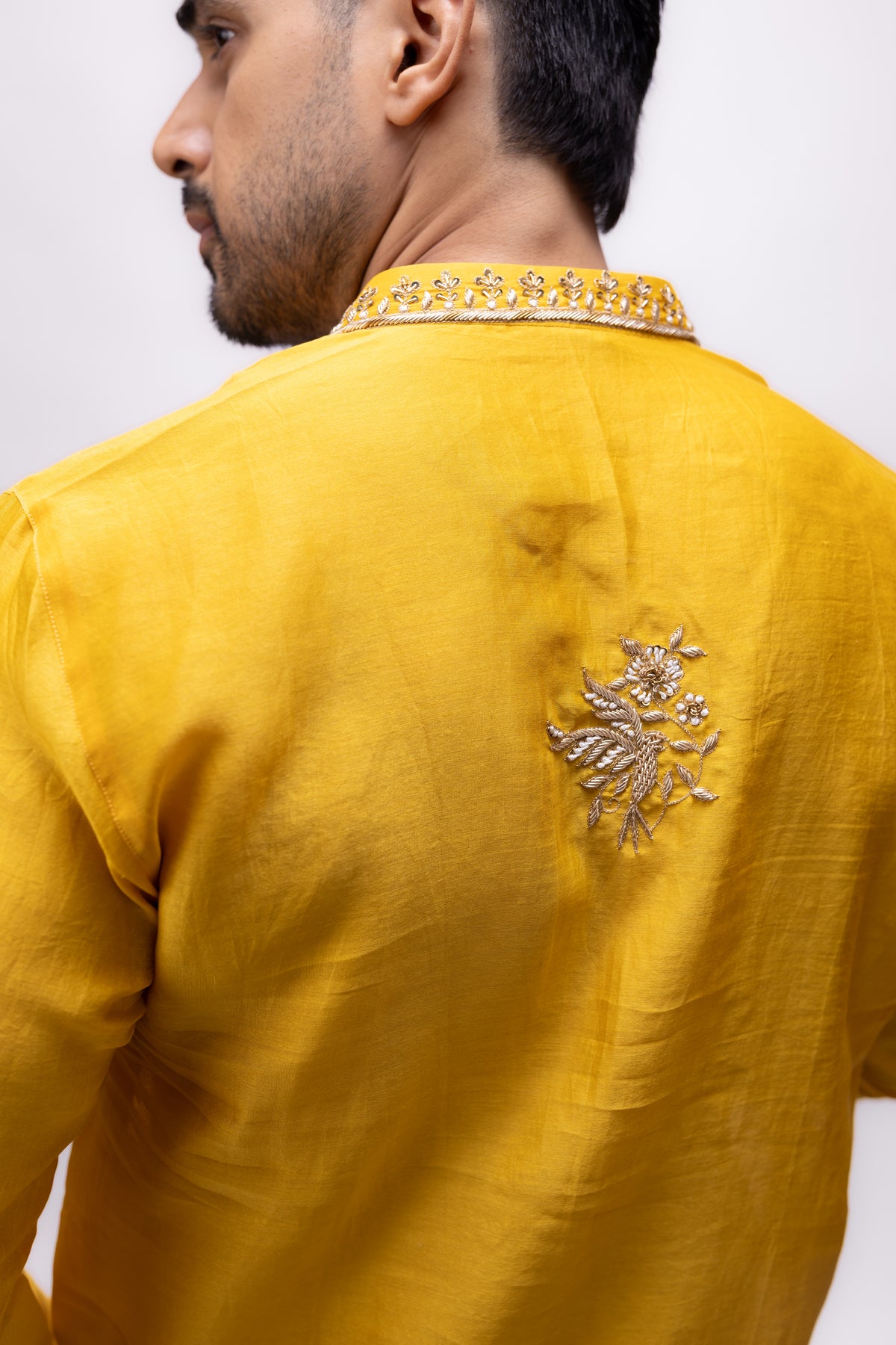 Majestic Haldi Edit | Yellow Soft Silk Embroidered Kurta