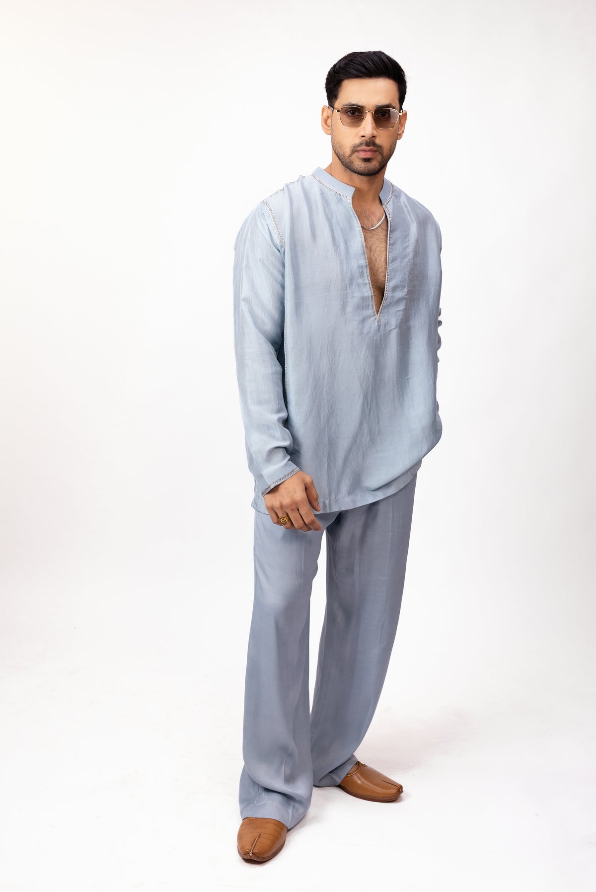 Sundowner Royalty | Men's Blue  Kaftan Kurta Set