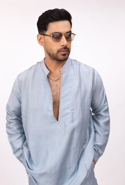 Sundowner Royalty | Men's Blue  Kaftan Kurta Set