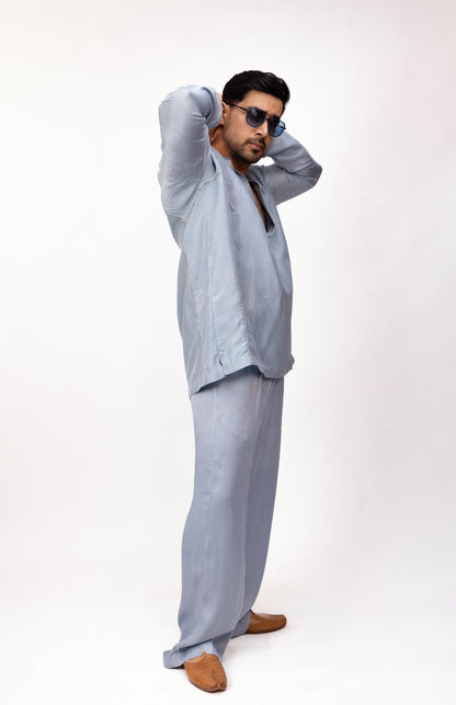 Sundowner Royalty | Men's Blue  Kaftan Kurta Set