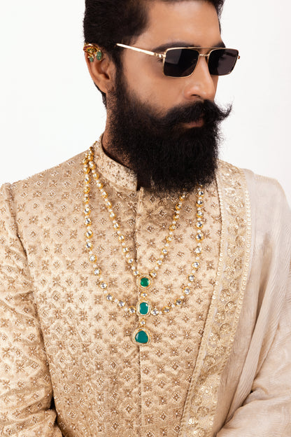 Royal Sangam Signature Dhoti Sherwani | Golden Sherwani Set