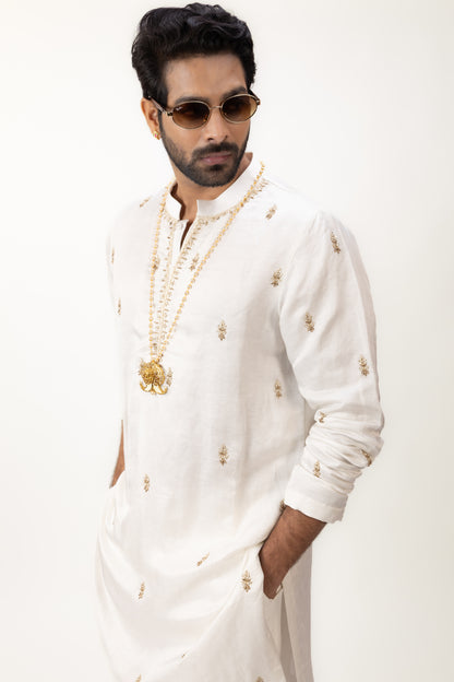 Ivory Heritage | Linen Silk Kurta Set