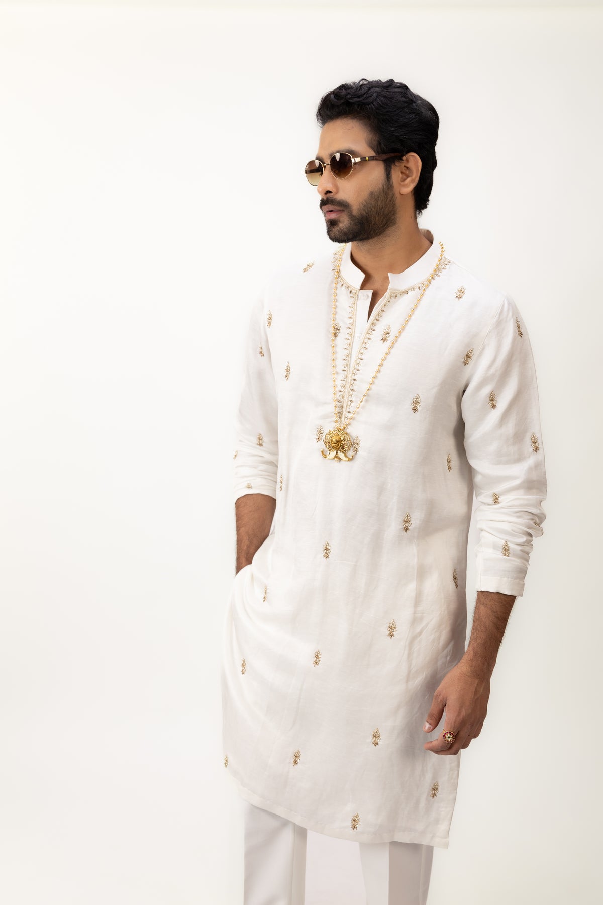 Ivory Heritage | Linen Silk Kurta Set