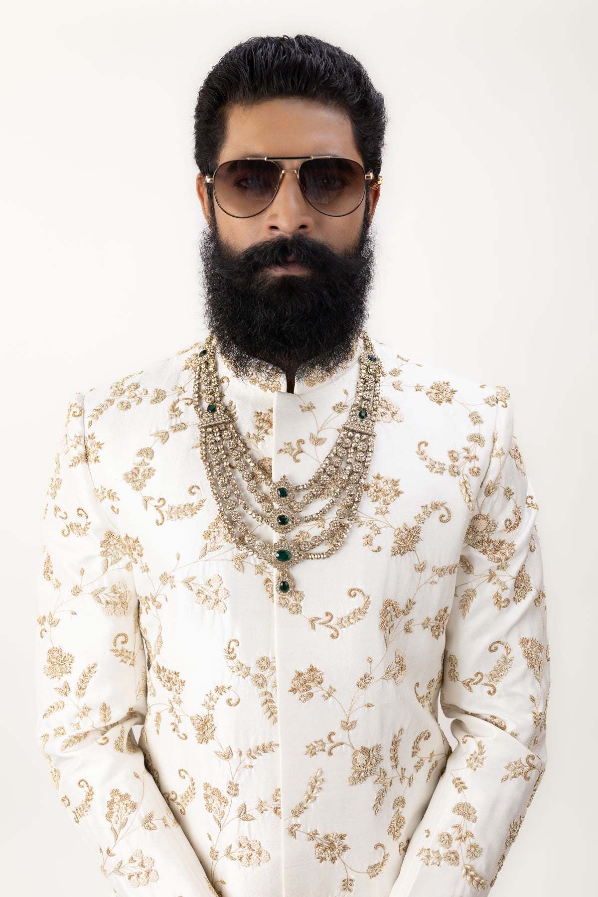 Timeless Ivory Grandeur | Designer Silk Sherwani Set