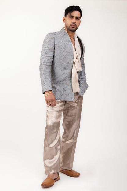 Regal Indo-Western Edit | Men's Designer Blue Cocktail Set
