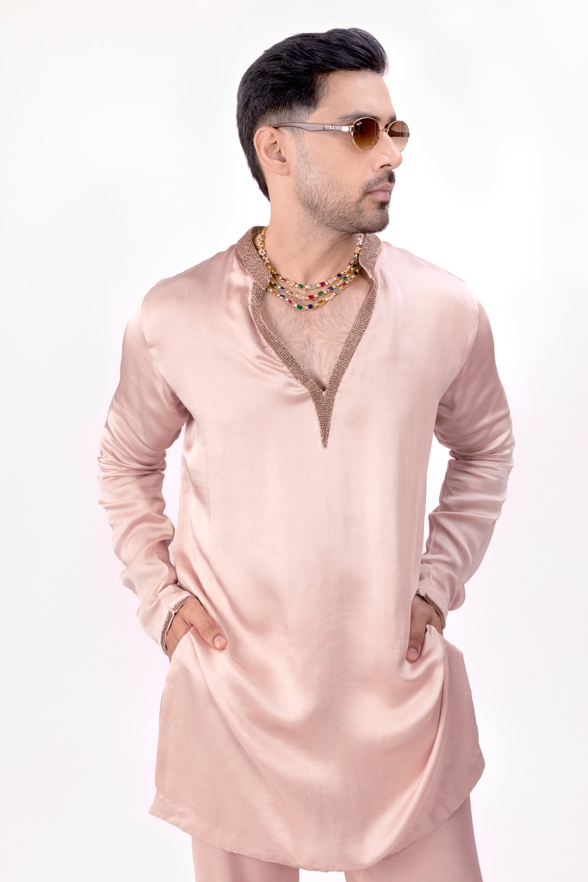 The Royal Pastel Edit | Pink Silk Kurta Set