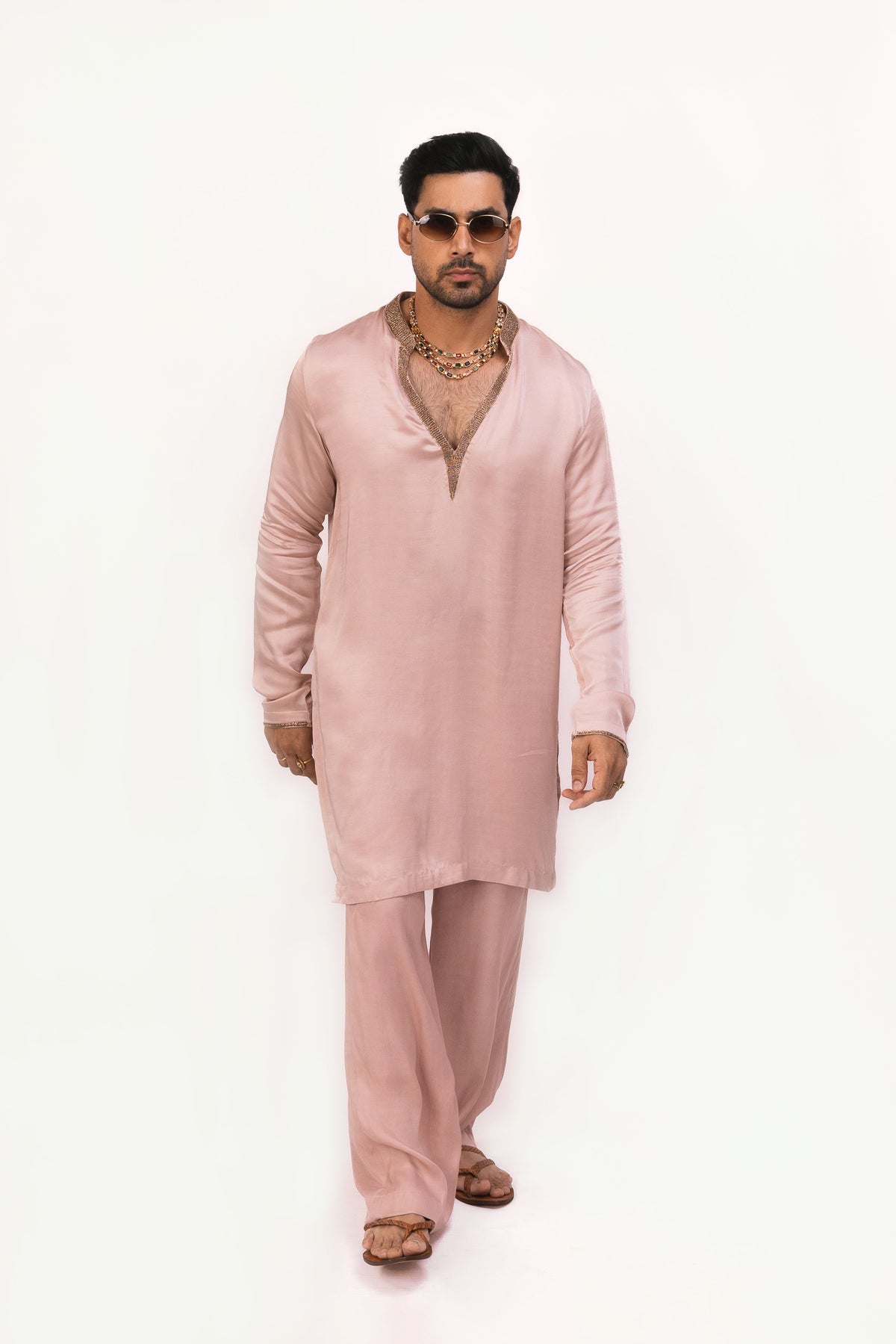 The Royal Pastel Edit | Pink Silk Kurta Set