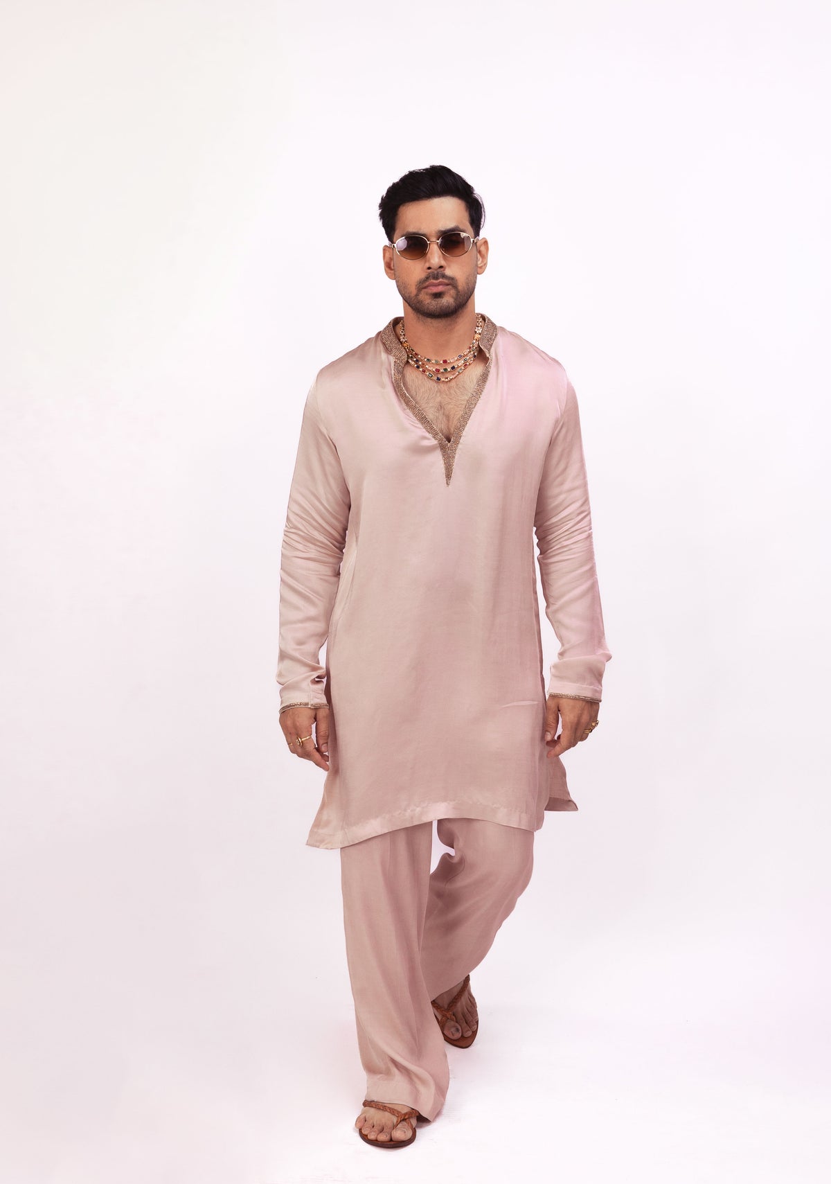 The Royal Pastel Edit | Pink Silk Kurta Set