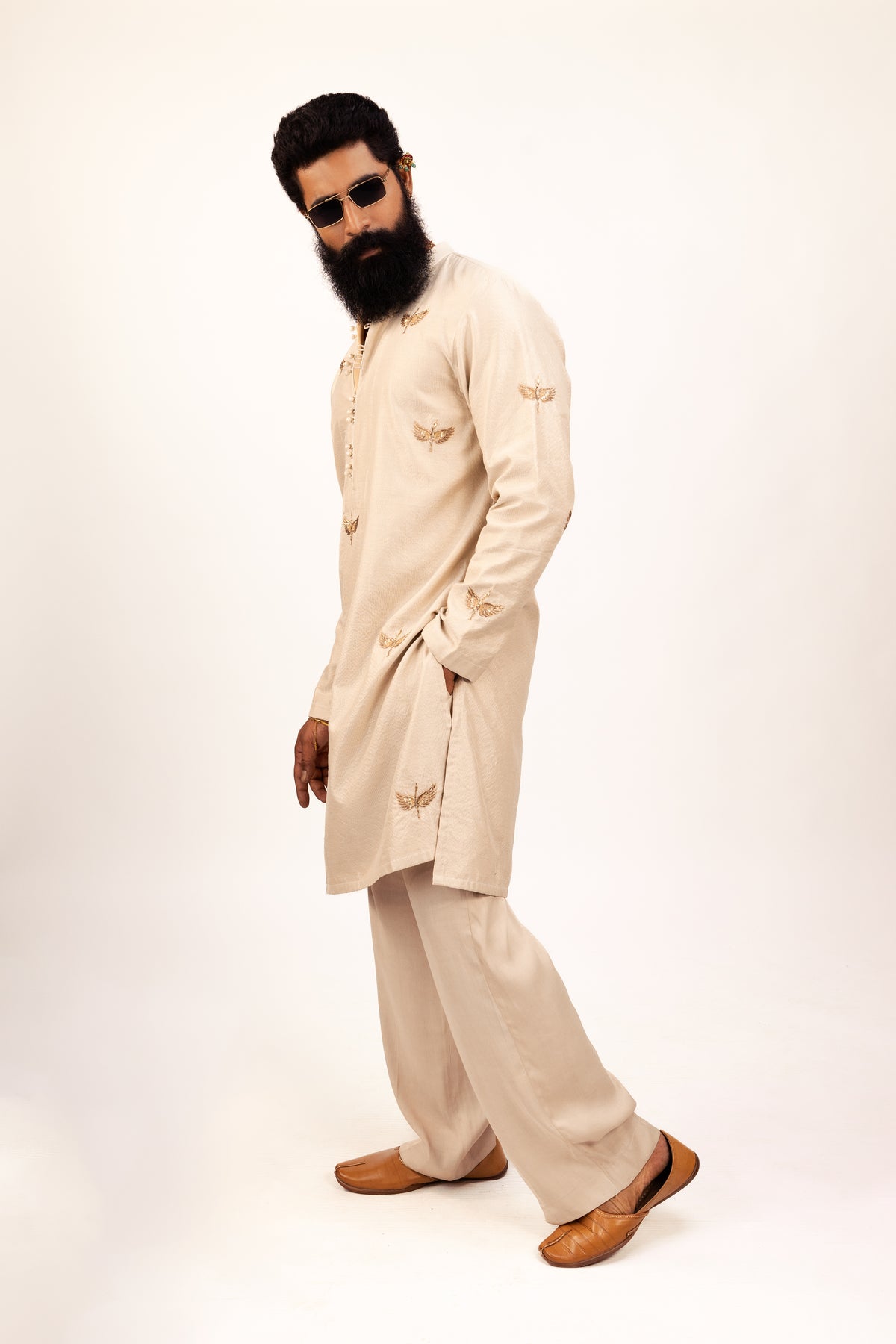 Heritage in Tissue Silk | Designer Embroidered Kurta Set