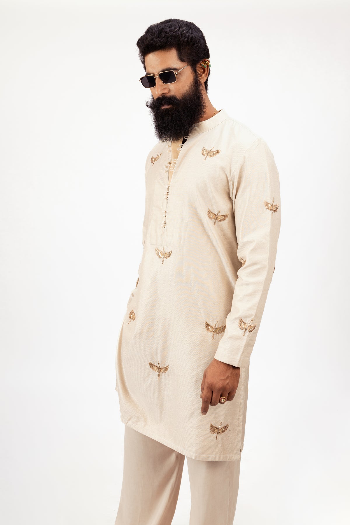 Heritage in Tissue Silk | Designer Embroidered Kurta Set