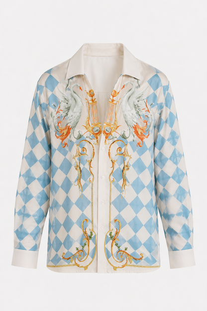 Brasão Lusitano | Men's Designer Printed Linen Shirt