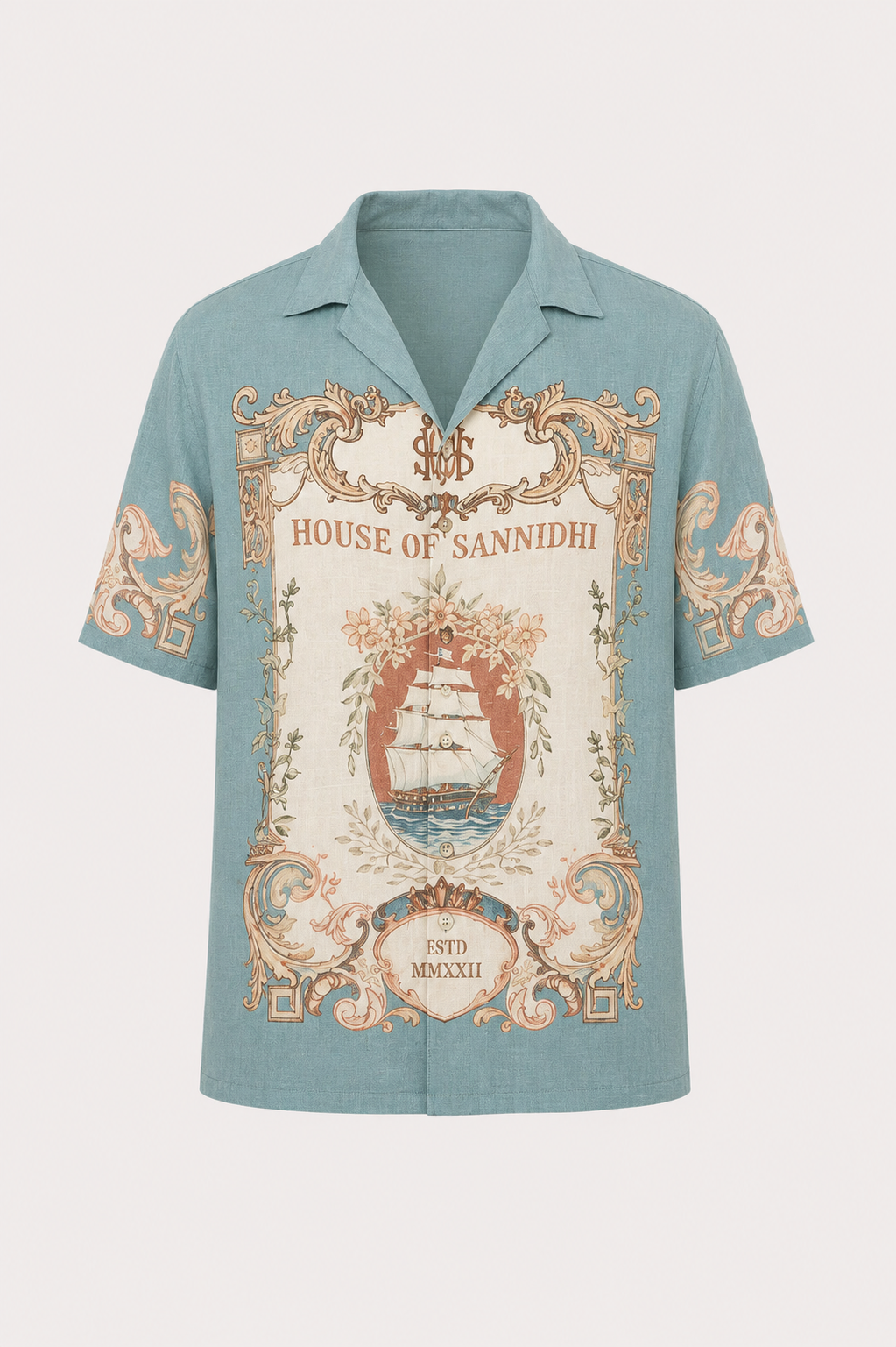 Rota Lusitana | Men's Designer Printed Linen Shirt