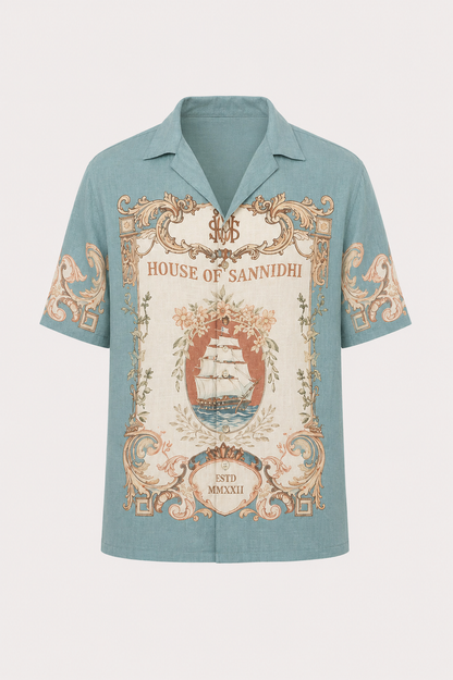 Rota Lusitana | Men's Designer Printed Linen Shirt