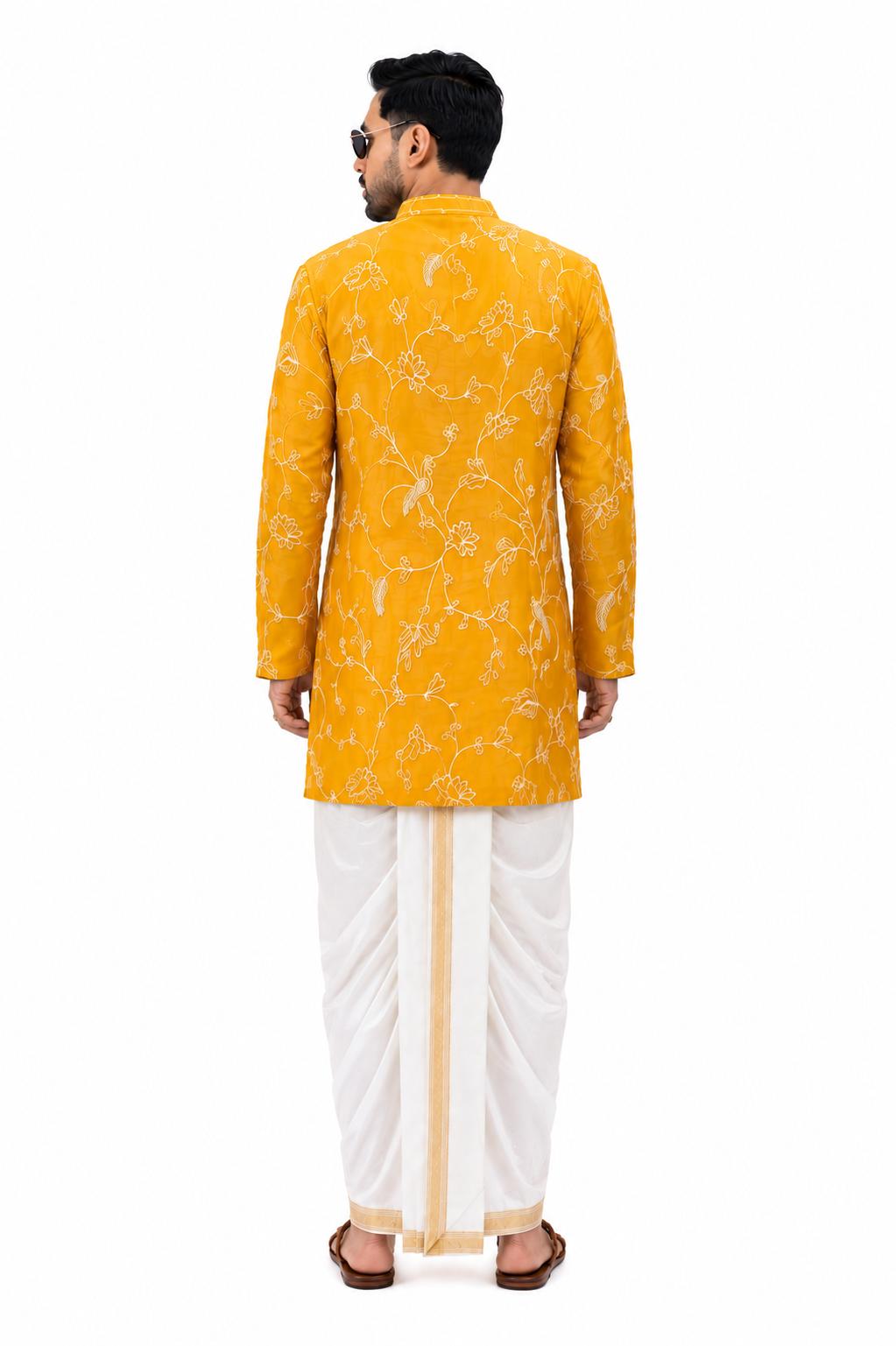 Majestic Haldi Edit | Chanderi Silk Yellow Kurta