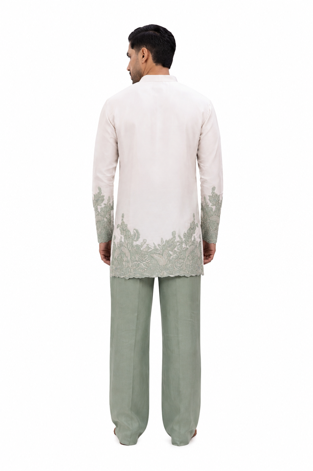 Imperial Linen Grace | Linen Silk Embroidered Kurta