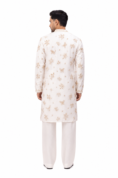 Ivory Heritage | Men's Hand Embroidered Kurta