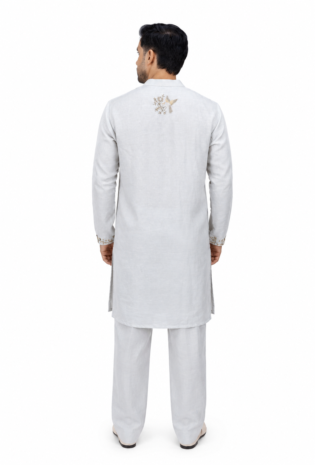 Imperial Linen Grace | Blue Designer Silk Kurta