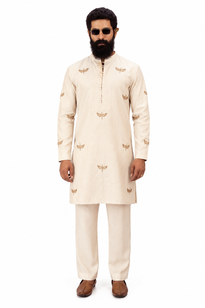 Heritage in Tissue Silk | Designer Embroidered Kurta Set