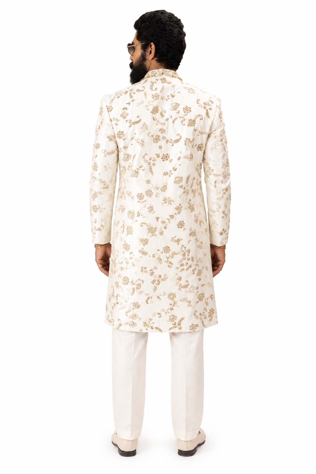 Timeless Ivory Grandeur | Designer Silk Sherwani Set