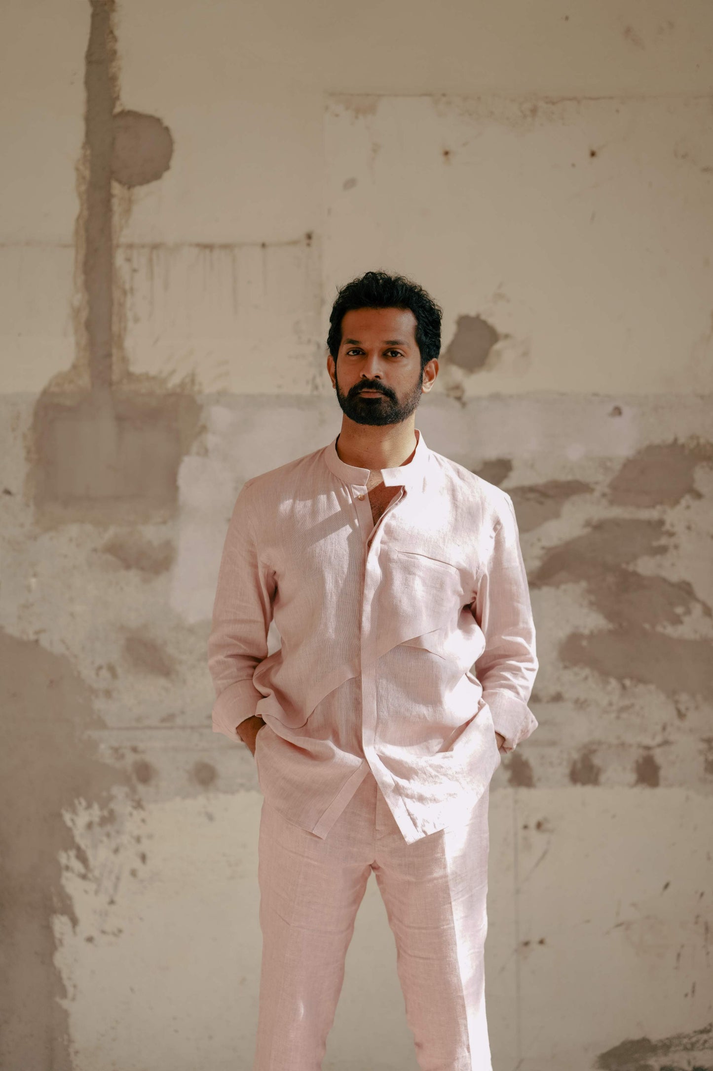 Pink Linen Mens Co-Ords