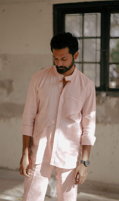 HOS Linen Co-ords Dusky Beige Pink Set