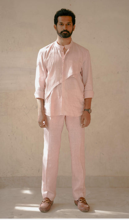 HOS Linen Co-ords Dusky Beige Pink Set