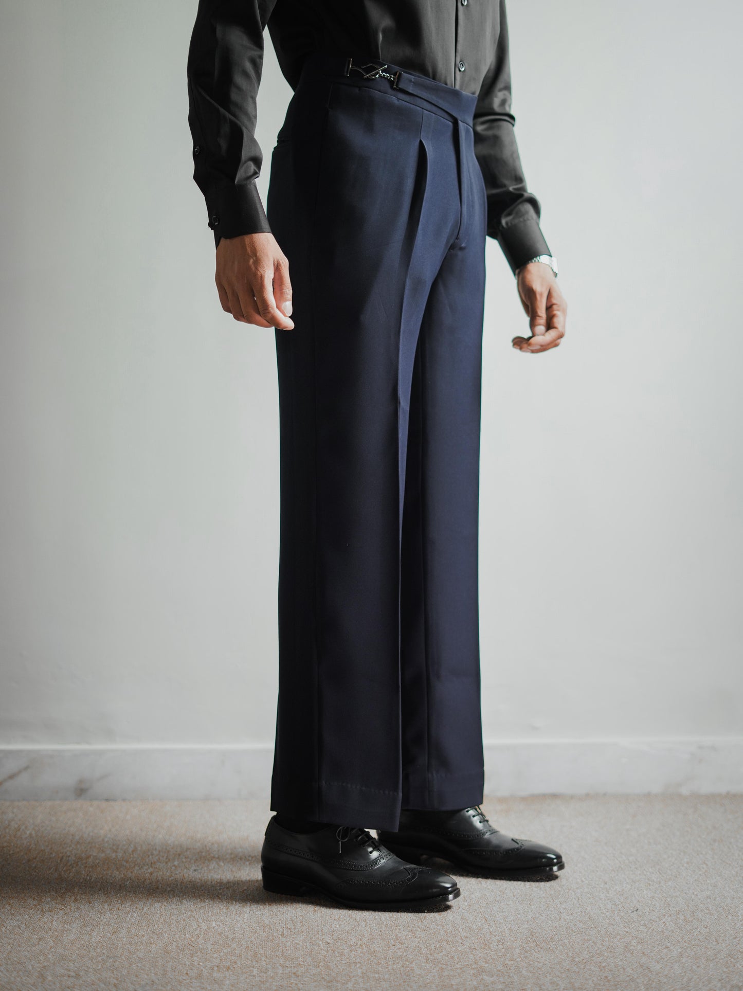 Navy Blue Men's Gurkha Trousers