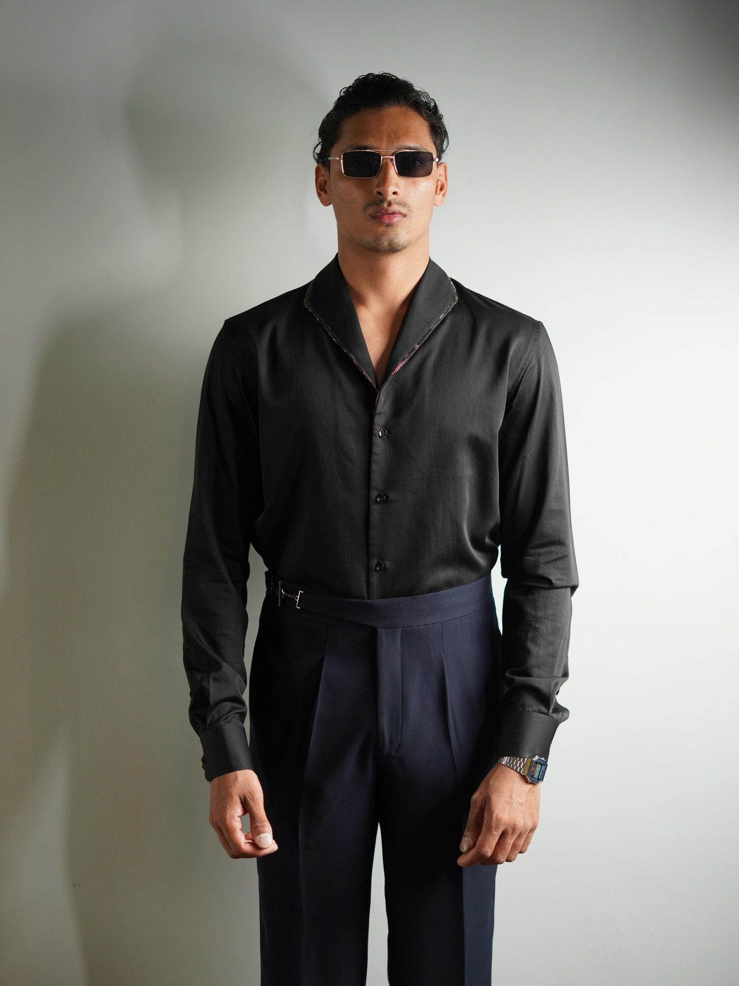 Valente Men's Shirt | Classic Black Shirt For Men