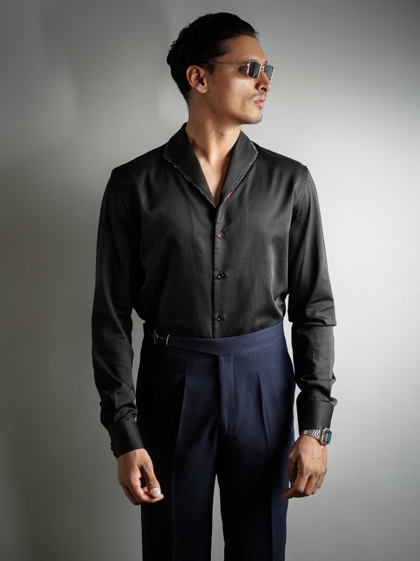 Valente Men's Shirt | Classic Black Shirt For Men