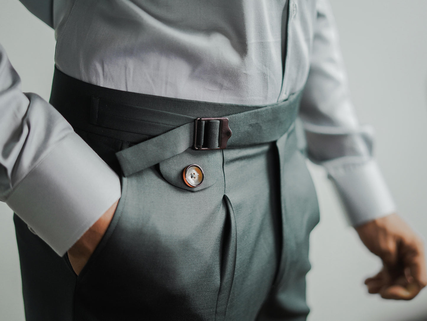 Green Men's Gurkha Trousers