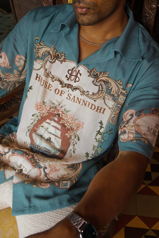 Rota Lusitana | Men's Designer Printed Linen Shirt