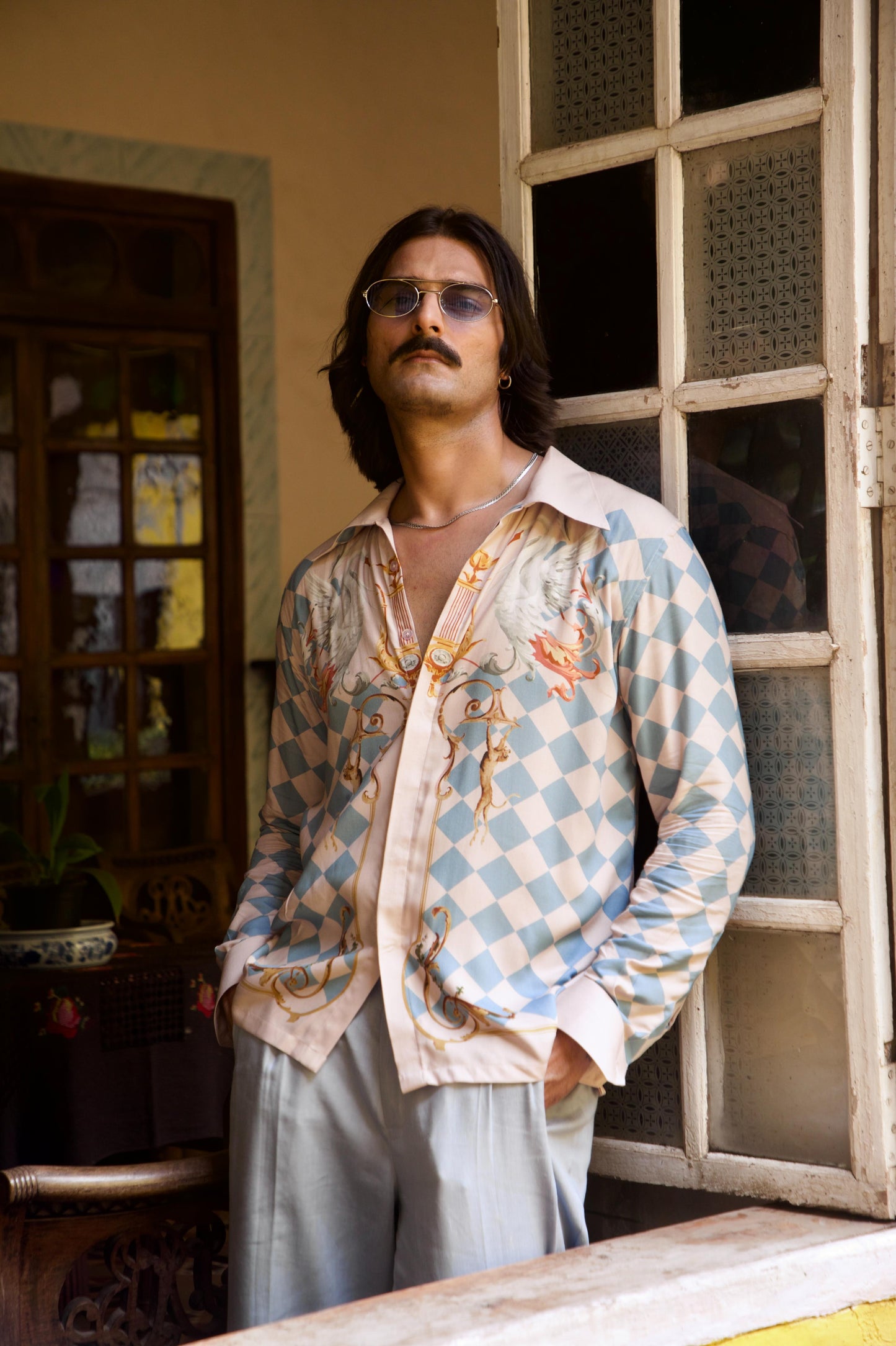 Brasão Lusitano | Men's Designer Printed Linen Shirt