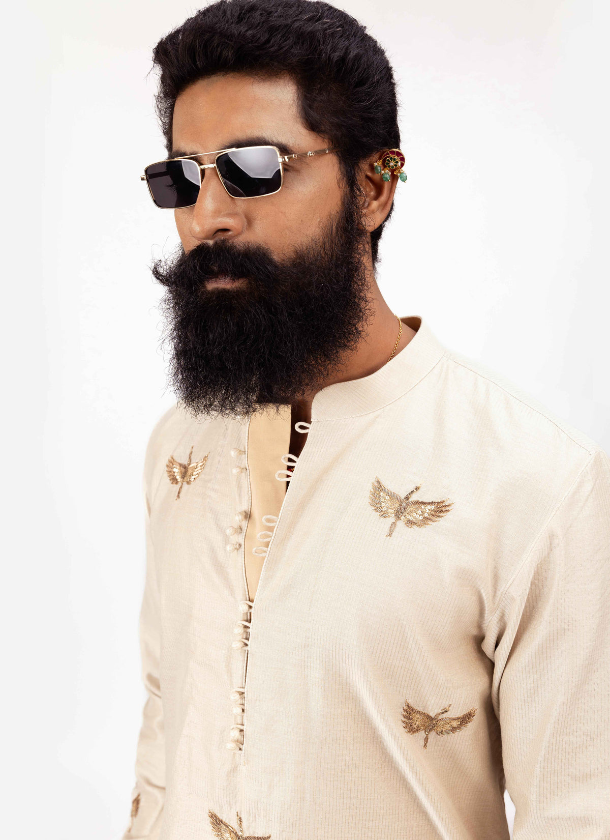 Heritage in Tissue Silk | Designer Embroidered Kurta Set