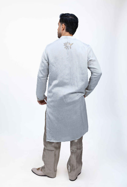 Imperial Linen Grace | Blue Designer Silk Kurta