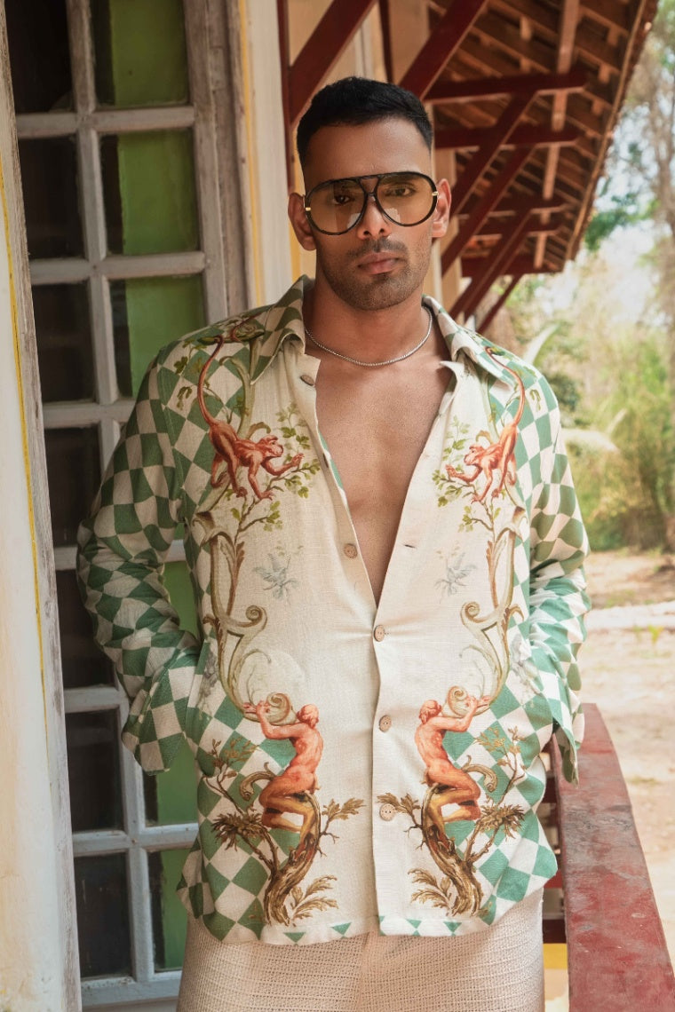 Palácio de Sintra Printed Shirt | Men's Designer Printed Linen Shirt