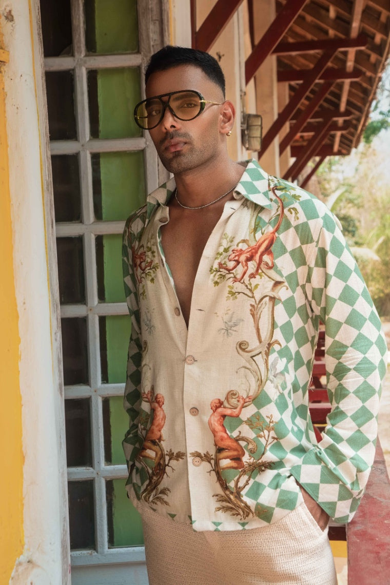 Palácio de Sintra Printed Shirt | Men's Designer Printed Linen Shirt